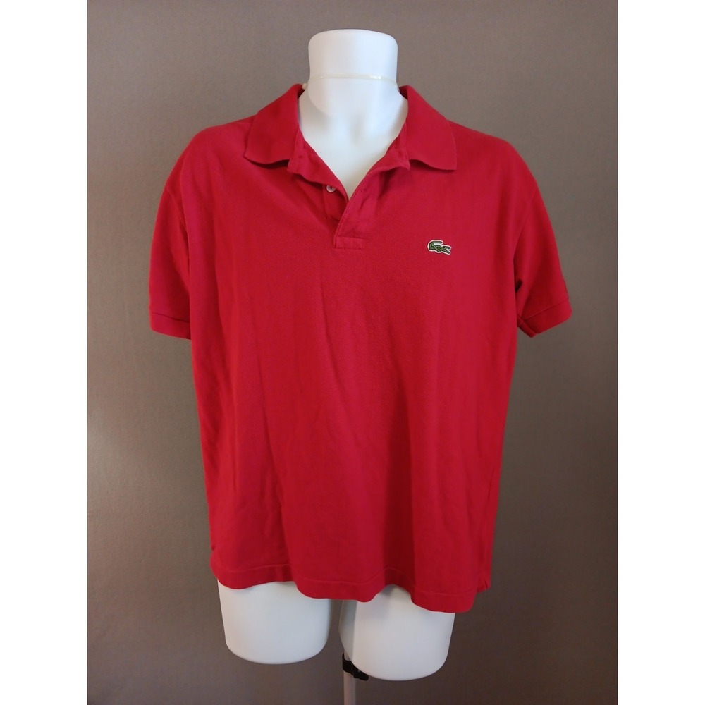Lacoste Polo Men XL 6 Red Heritage Sporty Quiet Luxury Academia Classic Pima Vtg